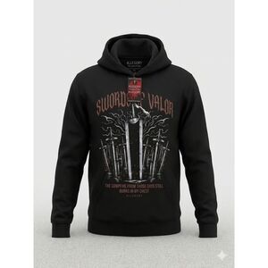 Allegory Berserk Guts Hoodie Swords of Valor Black Large Anime Streetwear NWT